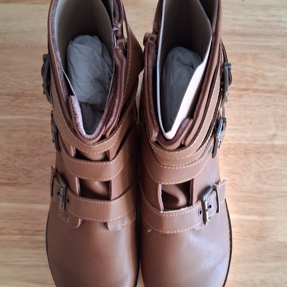 BOC Women's Brown Moto Boots - Picture 7 of 8